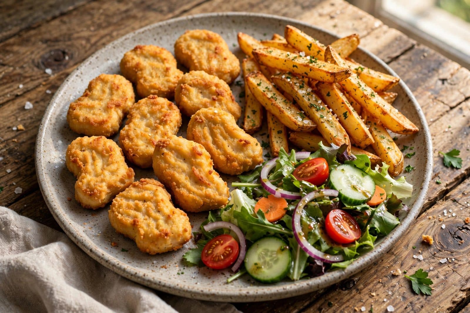 Chicken Nuggets mit Pommes