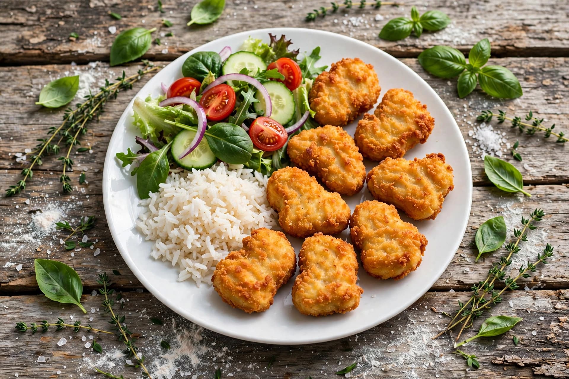 Chicken Nuggets mit Reis